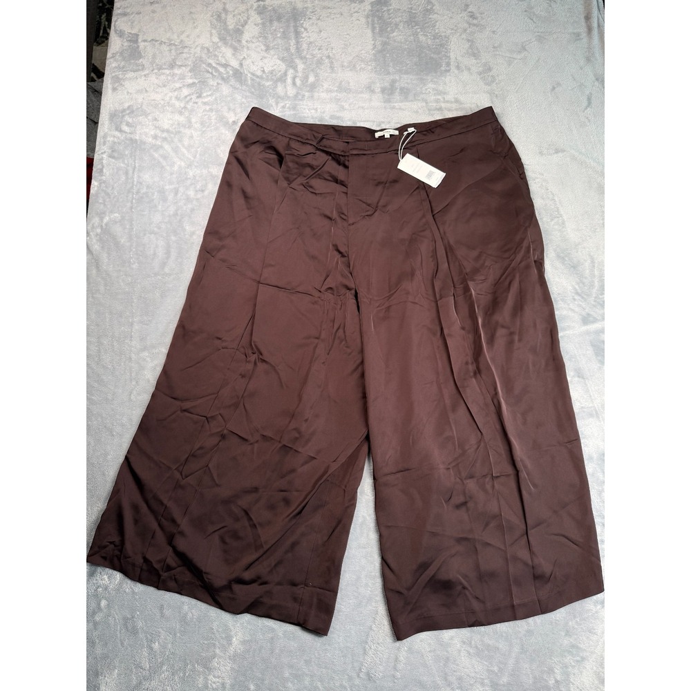 Vince Culotte Pants Womens 20 Brown Wide Leg Viscose Cropped VI861422131 NWT